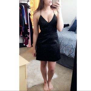 Express Black Satin A Line Dress